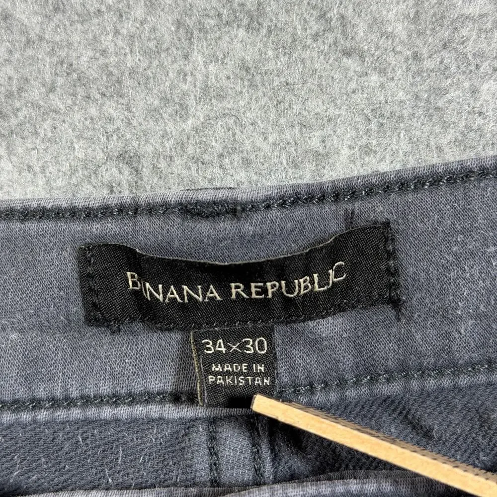 Banana Republic Twill Jeans Mens 34x30 Gray Faded Slim Straight Cotton Pants